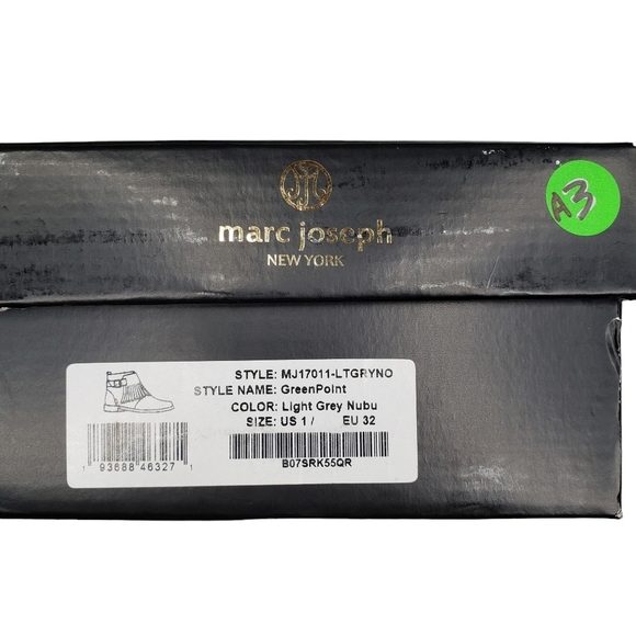 Marc Joseph | NIB Green Point Light Grey Nubuck Fringe Leather Ankle Booties 1 - Picture 3 of 14